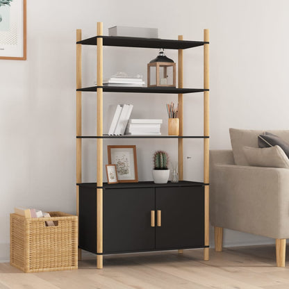Skříň Highboard Černá 80X40X153 Cm Kompozitní Dřevo