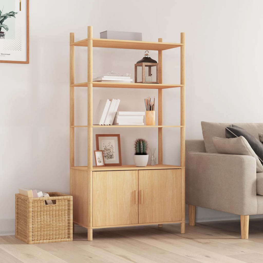 Skříň Highboard Černá 80X40X153 Cm Kompozitní Dřevo