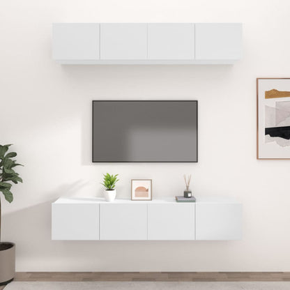 Tv Skříňky 4 Ks 80 X 30 X 30 Cm Kompozitní Dřevo