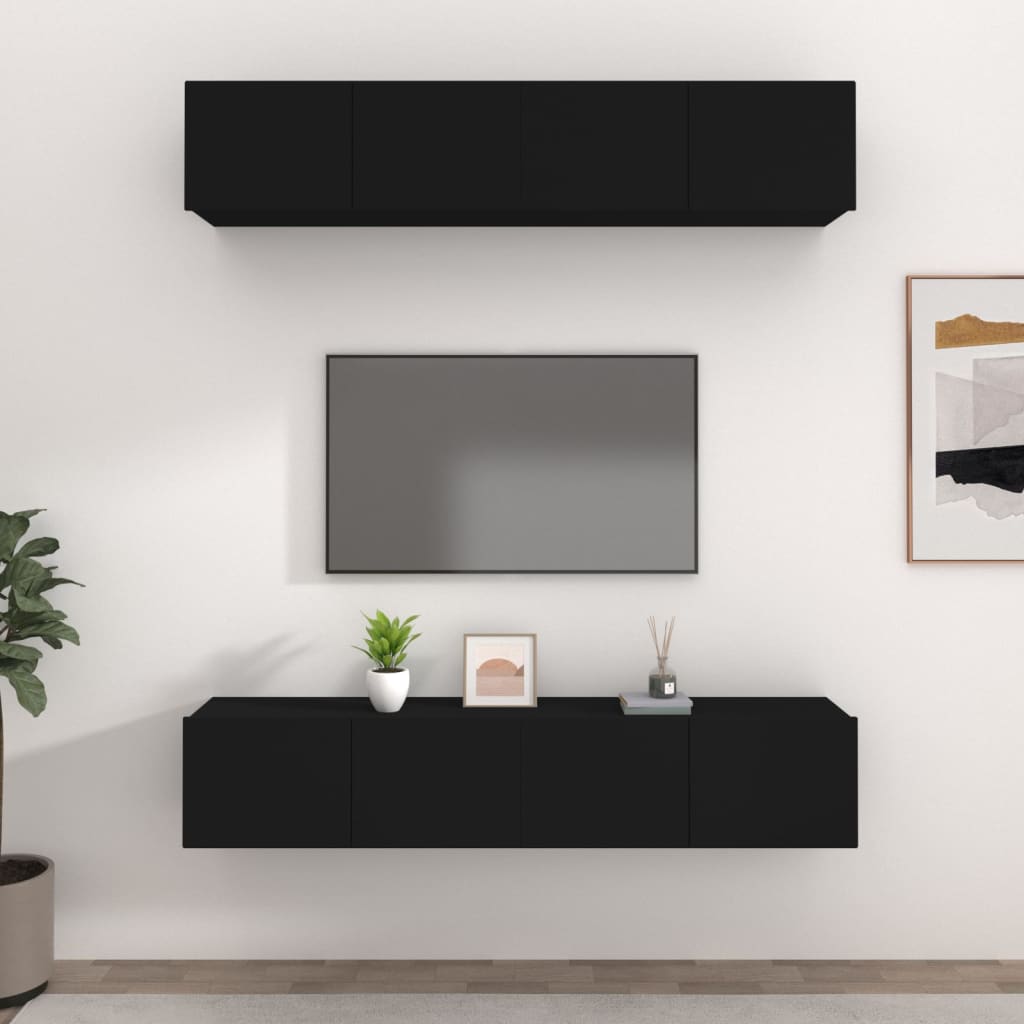 Tv Skříňky 4 Ks 80 X 30 X 30 Cm Kompozitní Dřevo