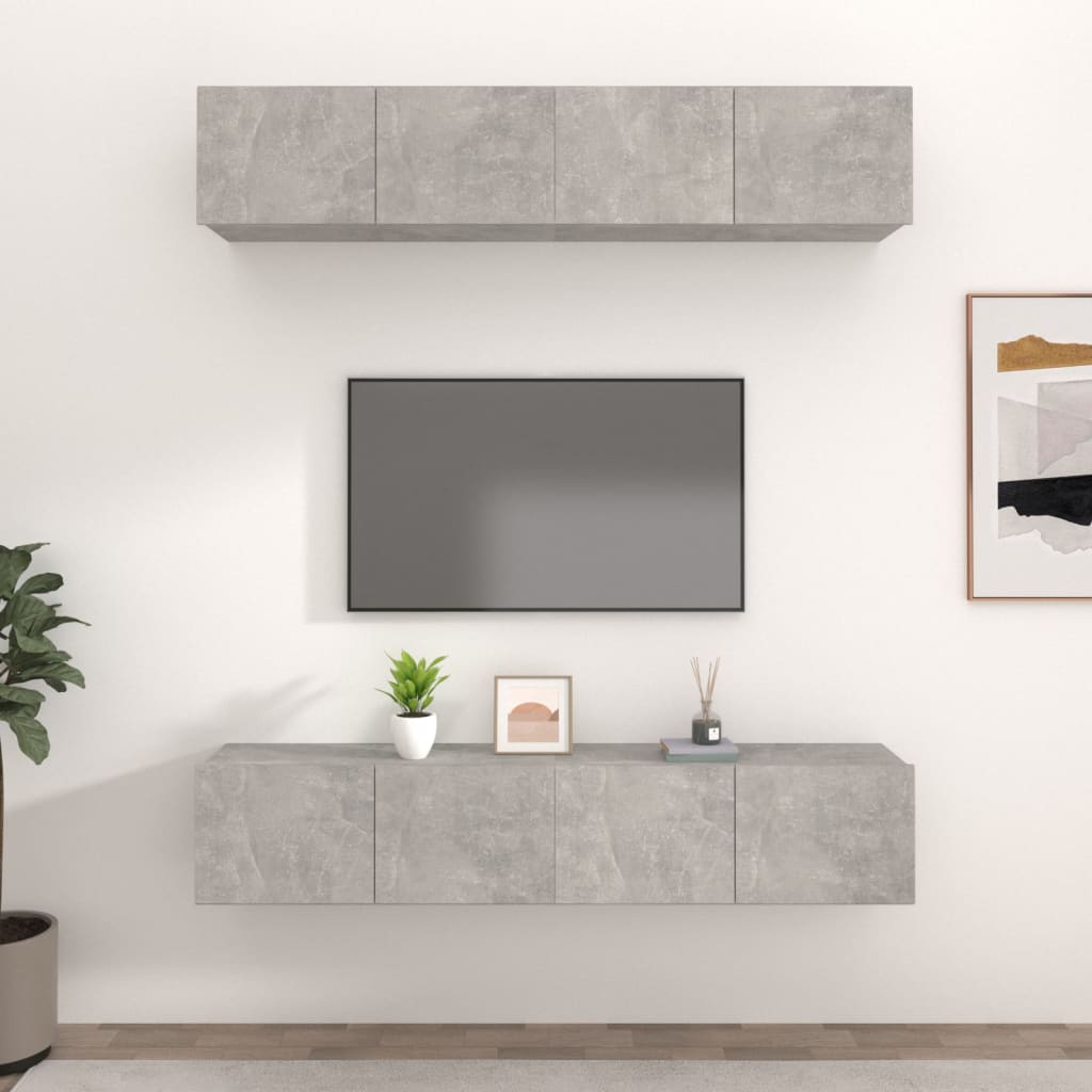 Tv Skříňky 4 Ks 80 X 30 X 30 Cm Kompozitní Dřevo