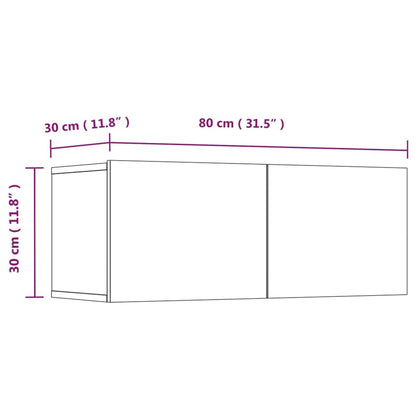 Tv Skříňky 4 Ks 80 X 30 X 30 Cm Kompozitní Dřevo
