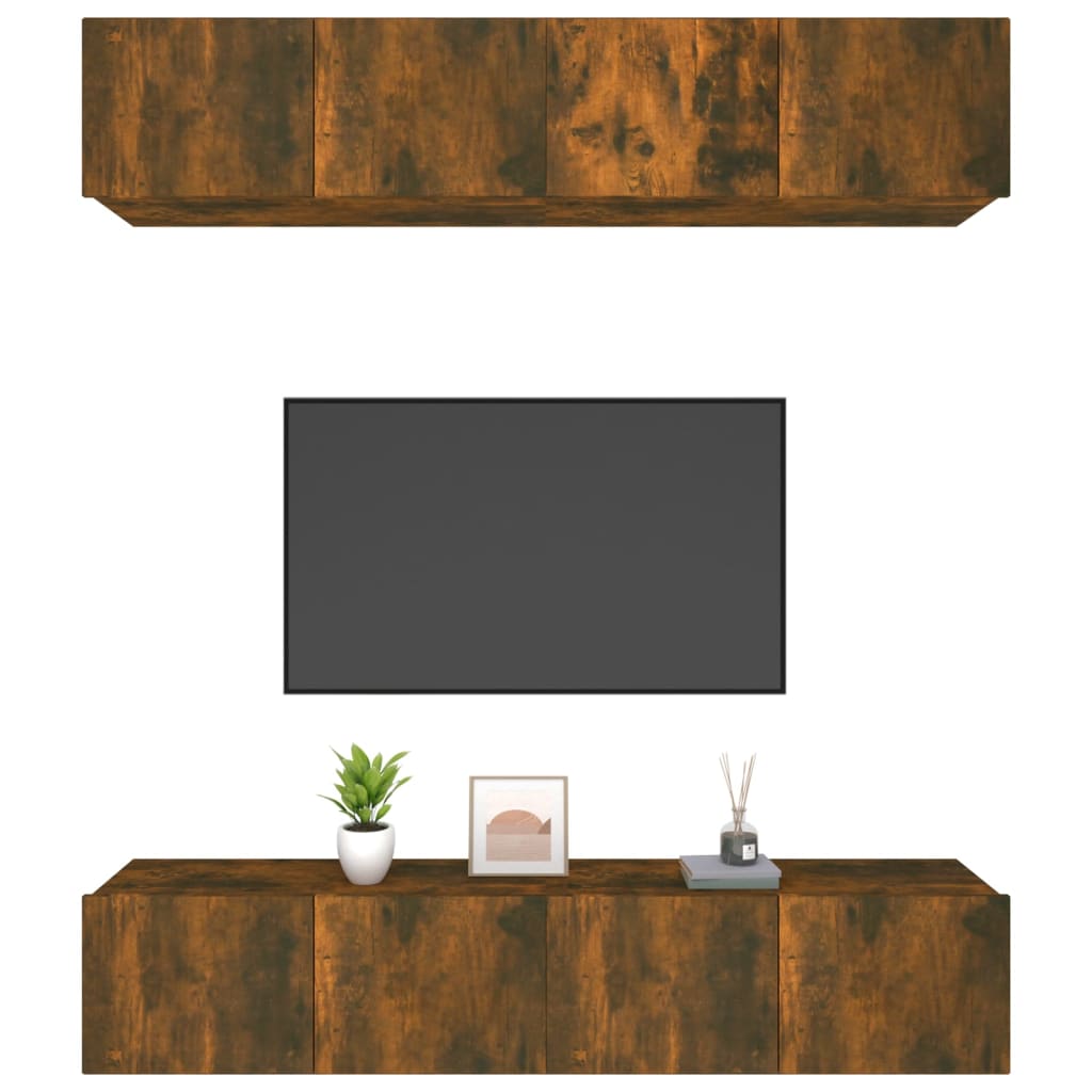 Tv Skříňky 4 Ks 80 X 30 X 30 Cm Kompozitní Dřevo