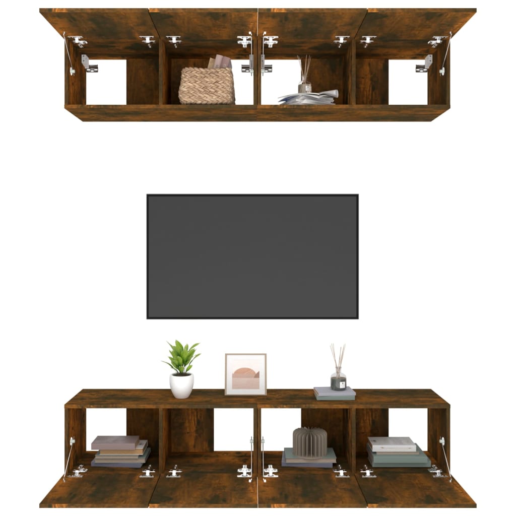 Tv Skříňky 4 Ks 80 X 30 X 30 Cm Kompozitní Dřevo