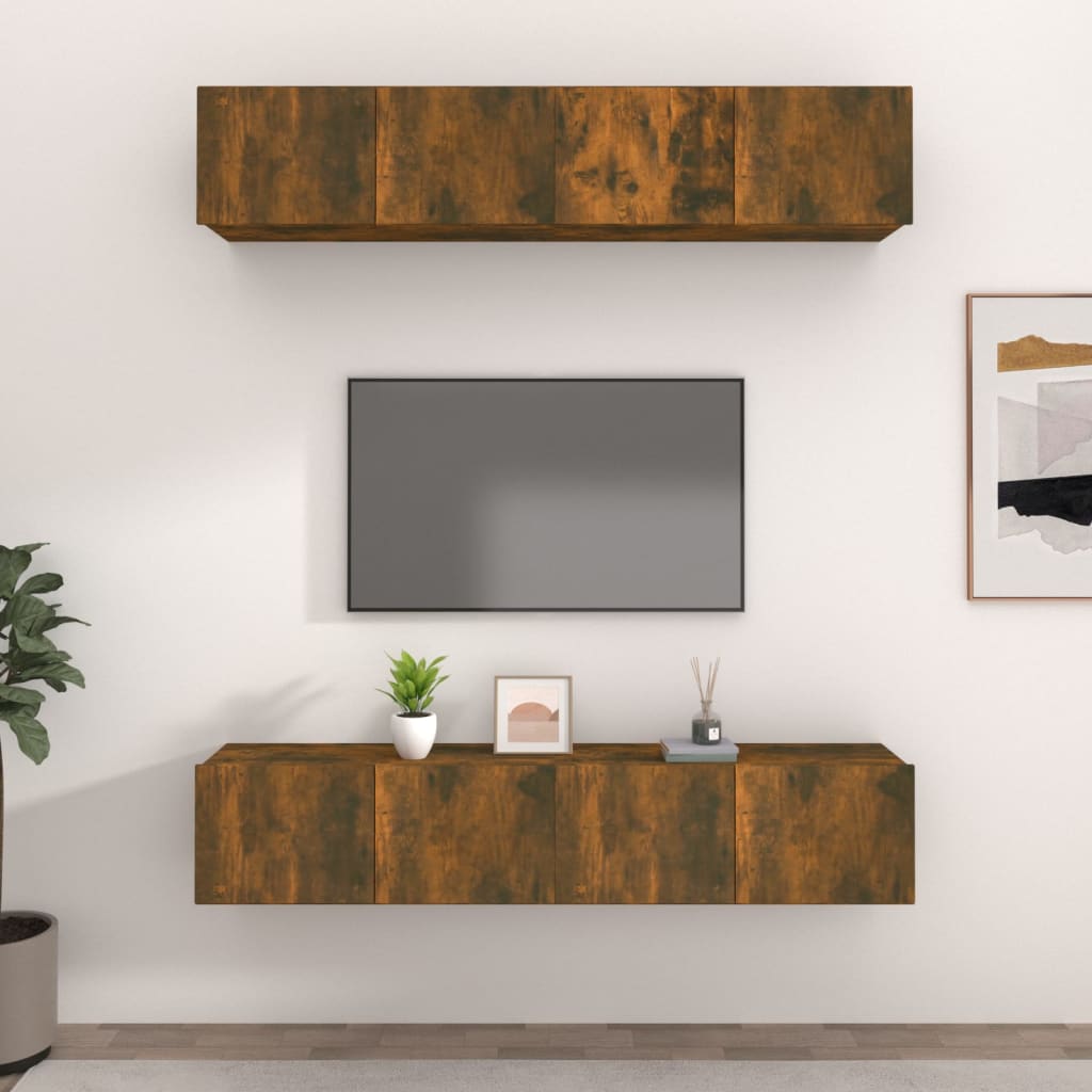 Tv Skříňky 4 Ks 80 X 30 X 30 Cm Kompozitní Dřevo