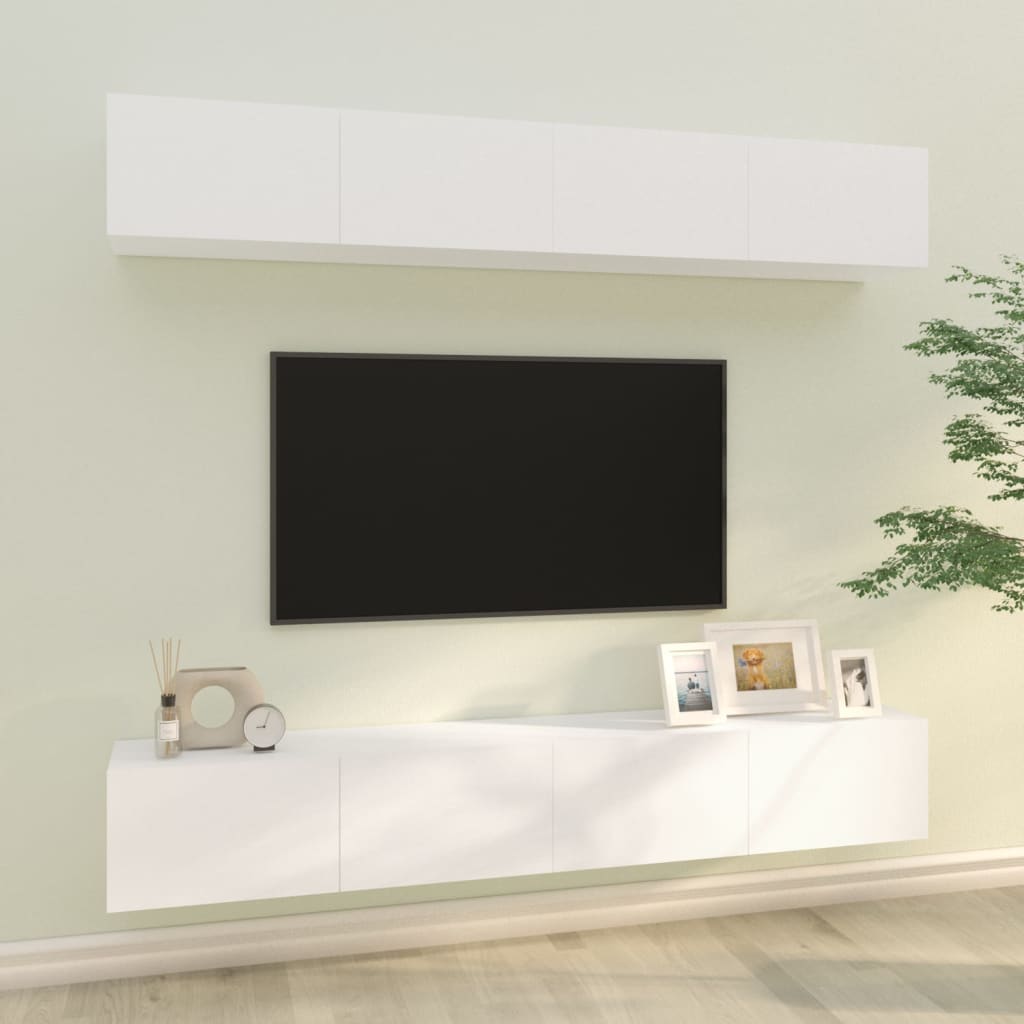 Tv Skříňky 4 Ks 80 X 30 X 30 Cm Kompozitní Dřevo