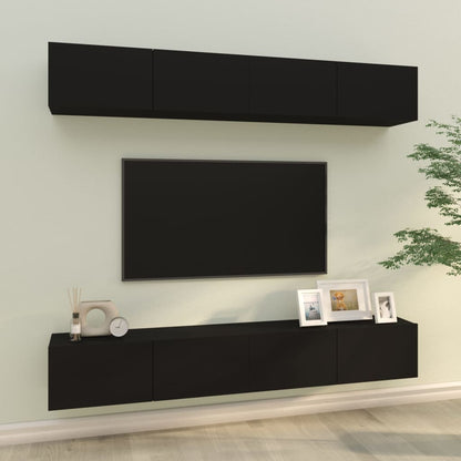 Tv Skříňky 4 Ks 80 X 30 X 30 Cm Kompozitní Dřevo