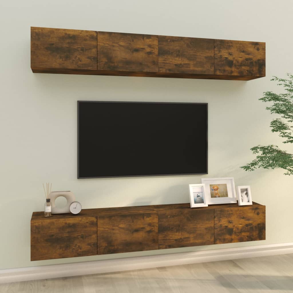 Tv Skříňky 4 Ks 80 X 30 X 30 Cm Kompozitní Dřevo
