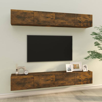 Tv Skříňky 4 Ks 80 X 30 X 30 Cm Kompozitní Dřevo