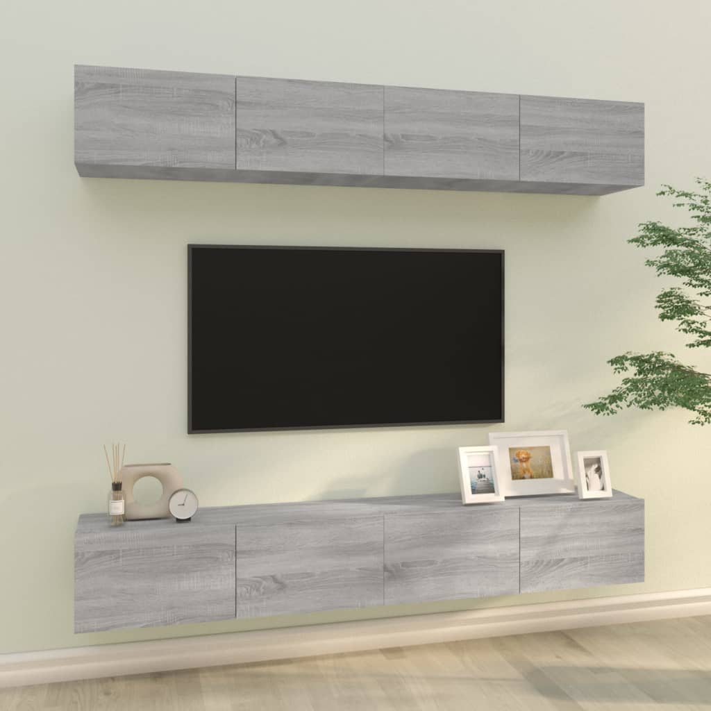 Tv Skříňky 4 Ks 80 X 30 X 30 Cm Kompozitní Dřevo