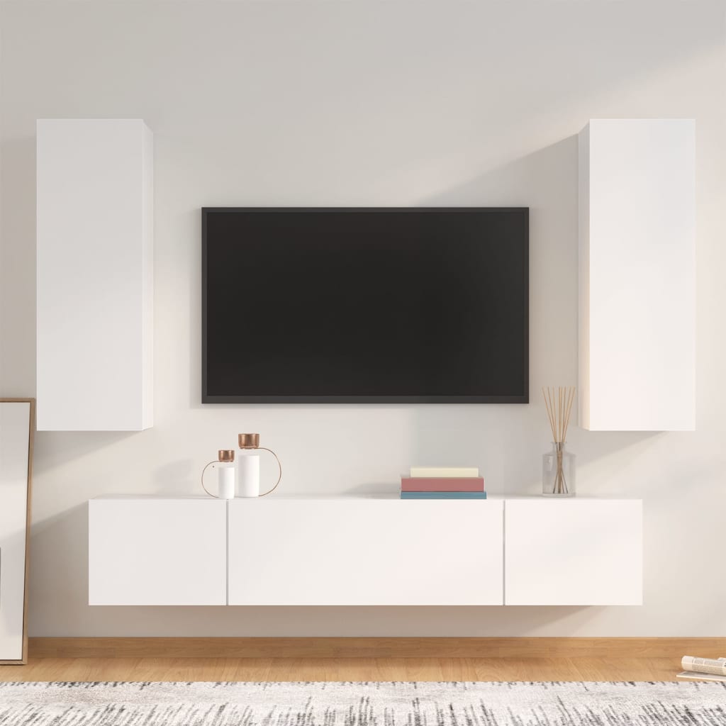4Dílný Set Tv Skříněk Kompozitní Dřevo