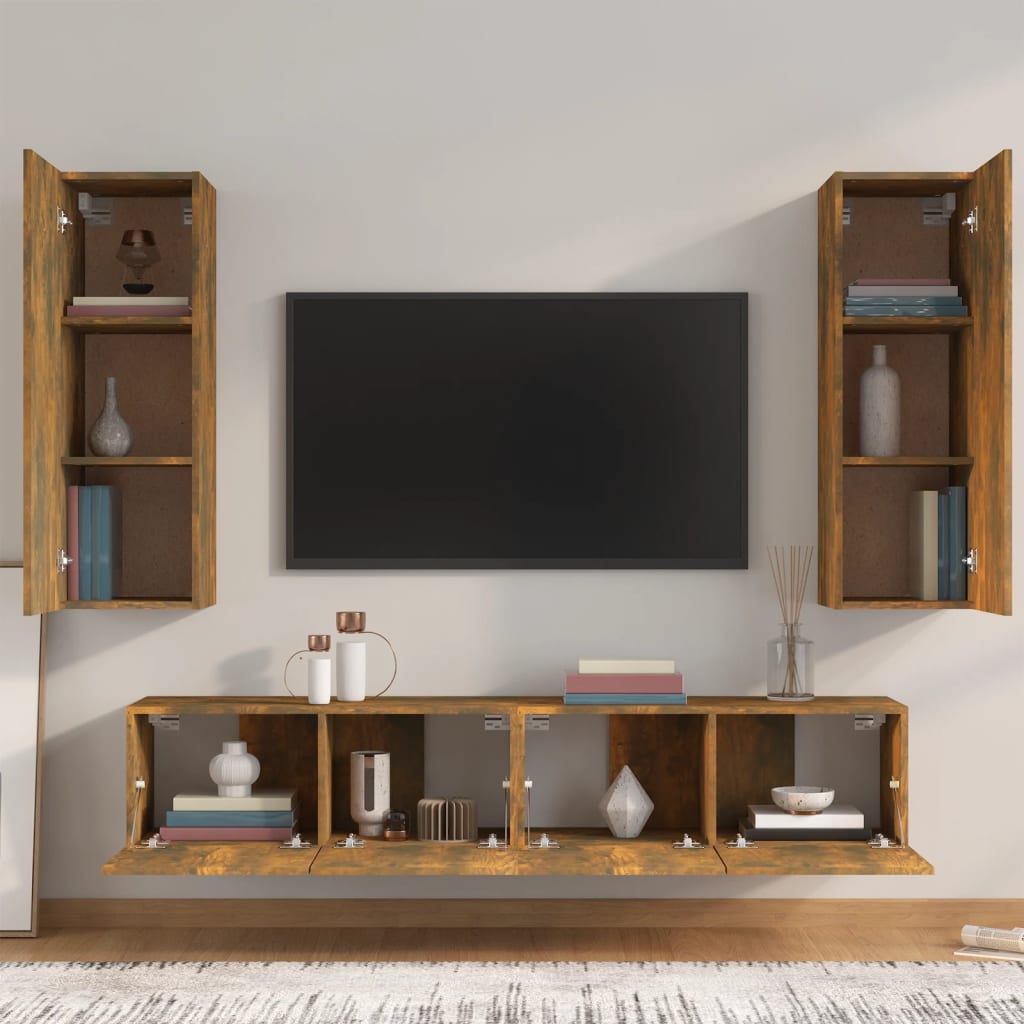 4Dílný Set Tv Skříněk Kompozitní Dřevo