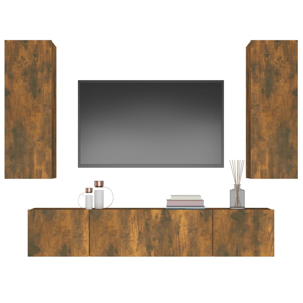 4Dílný Set Tv Skříněk Kompozitní Dřevo