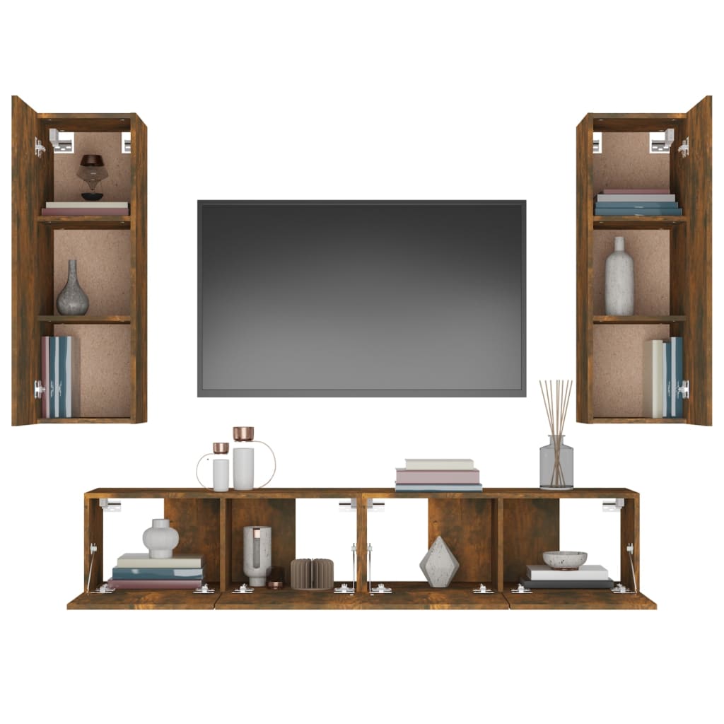 4Dílný Set Tv Skříněk Kompozitní Dřevo