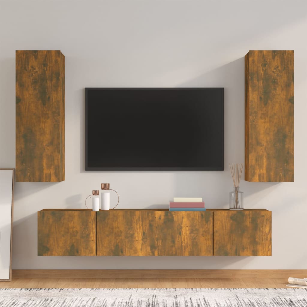 4Dílný Set Tv Skříněk Kompozitní Dřevo
