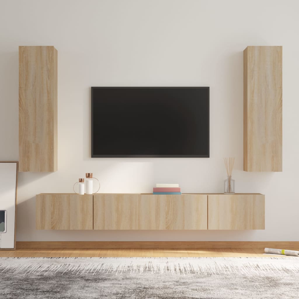 4Dílný Set Tv Skříněk Kompozitní Dřevo