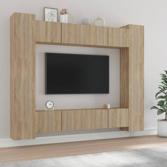 8Dílný Set Tv Skříněk Dub Sonoma Kompozitní Dřevo