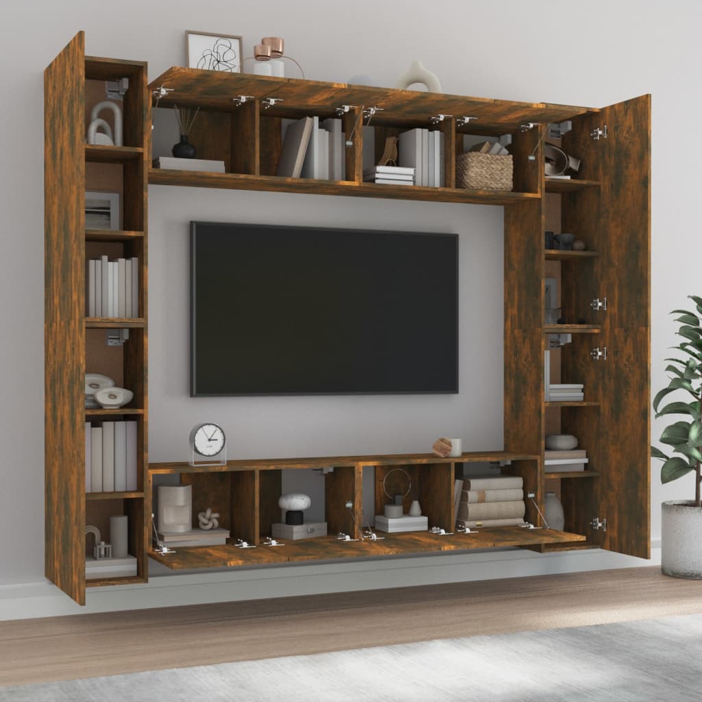 8Dílný Set Tv Skříněk Kompozitní Dřevo