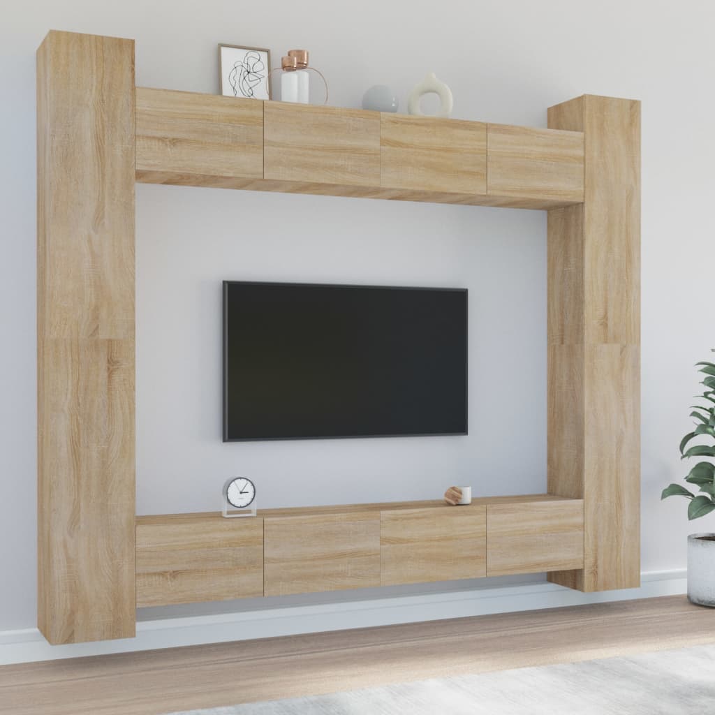 8Dílný Set Tv Skříněk Kompozitní Dřevo