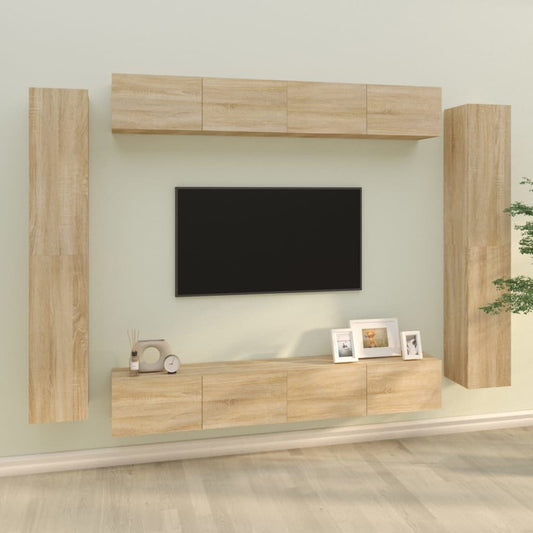 8Dílný Set Tv Skříněk Dub Sonoma Kompozitní Dřevo