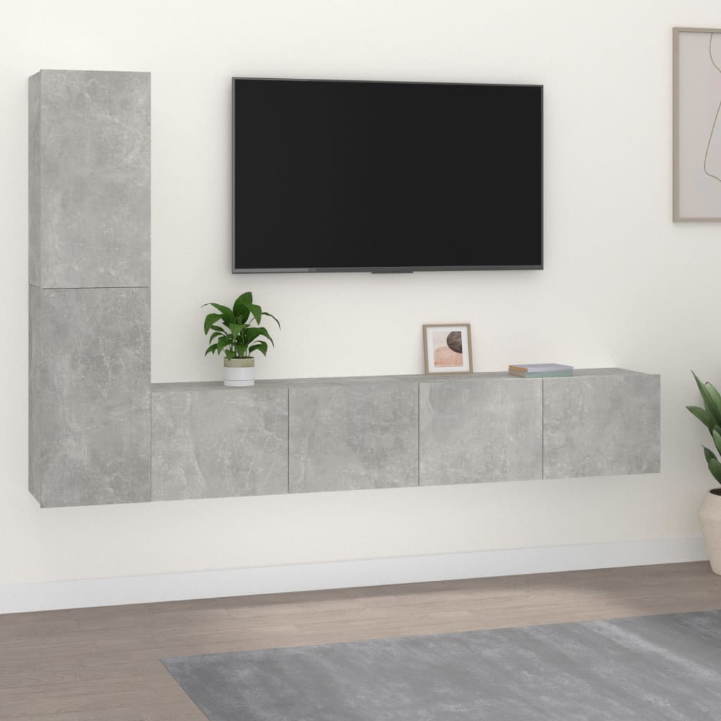 3Dílný Set Tv Skříněk Šedý Sonoma Kompozitní Dřevo