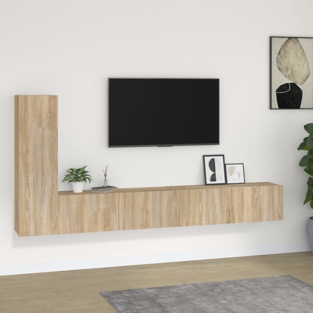 3Dílný Set Tv Skříněk Šedý Sonoma Kompozitní Dřevo