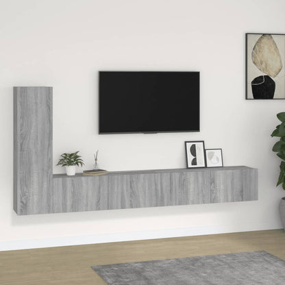3Dílný Set Tv Skříněk Šedý Sonoma Kompozitní Dřevo