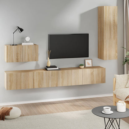 4Dílný Set Tv Skříněk Kompozitní Dřevo