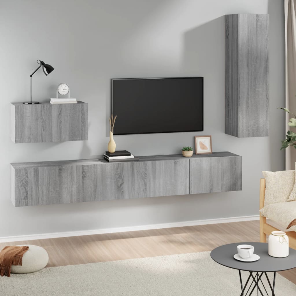 4Dílný Set Tv Skříněk Kompozitní Dřevo