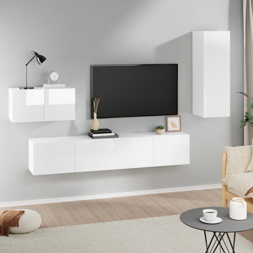 4Dílný Set Tv Skříněk Kompozitní Dřevo