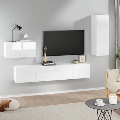 4Dílný Set Tv Skříněk Kompozitní Dřevo