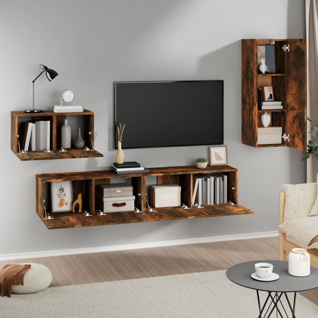 4Dílný Set Tv Skříněk Kompozitní Dřevo