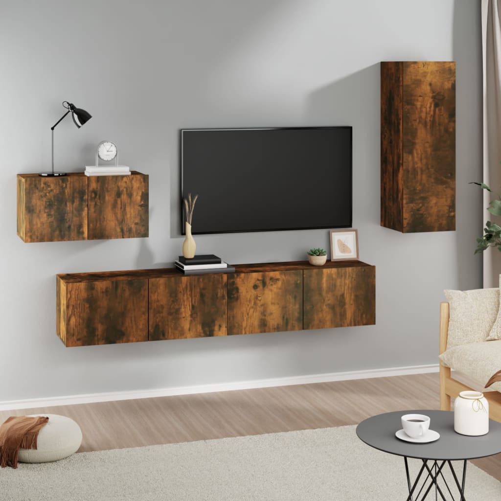 4Dílný Set Tv Skříněk Kompozitní Dřevo