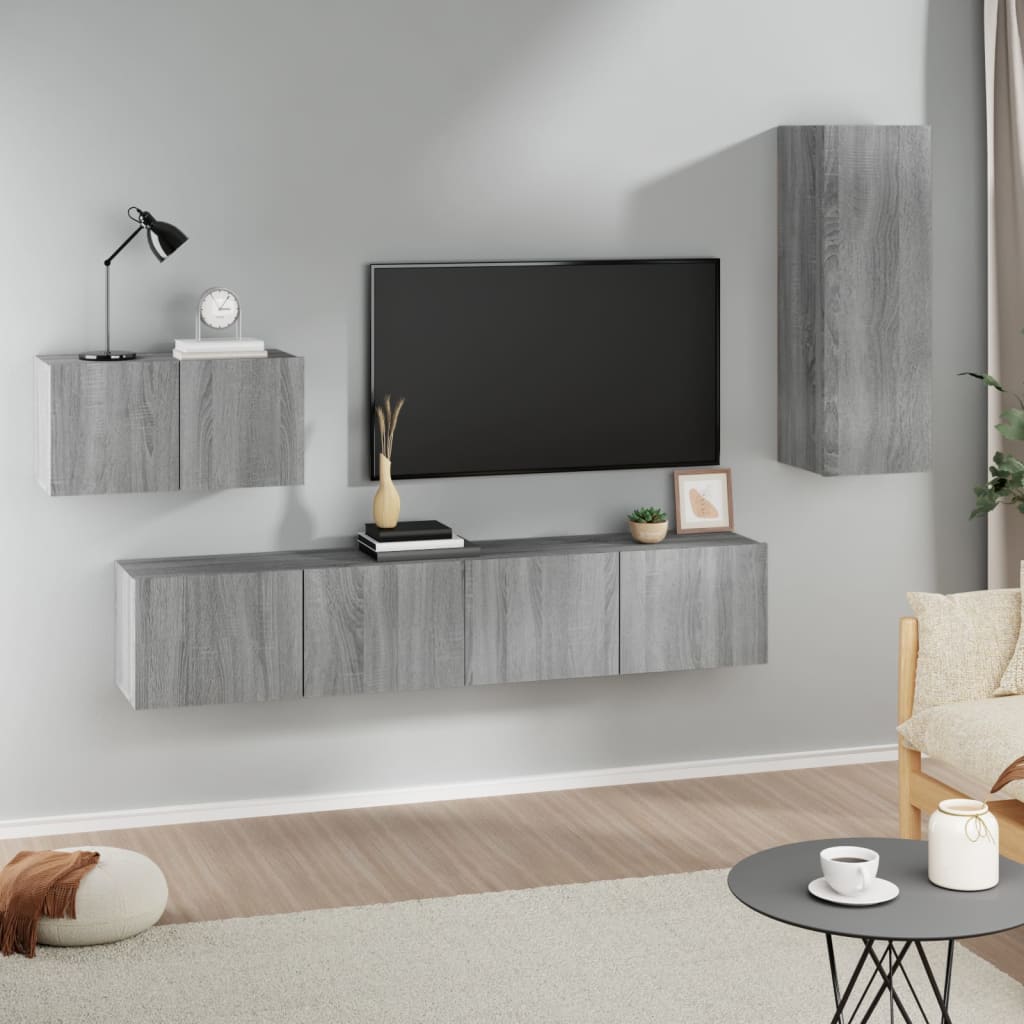 4Dílný Set Tv Skříněk Kompozitní Dřevo