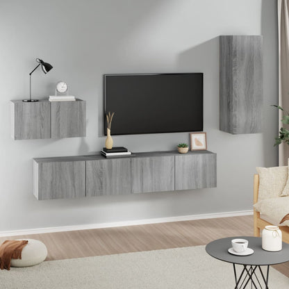 4Dílný Set Tv Skříněk Kompozitní Dřevo