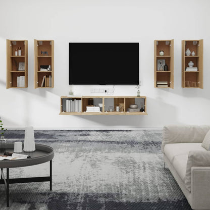 6Dílný Set Tv Skříněk Dub Sonoma Kompozitní Dřevo