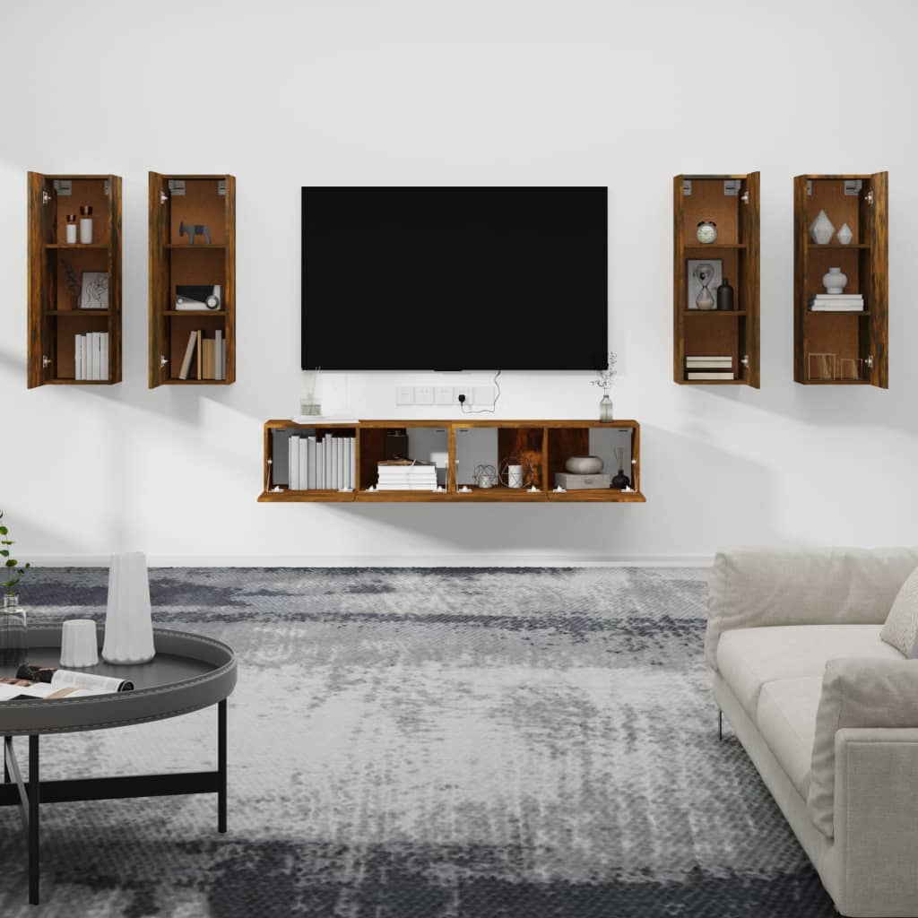 6Dílný Set Tv Skříněk Kompozitní Dřevo