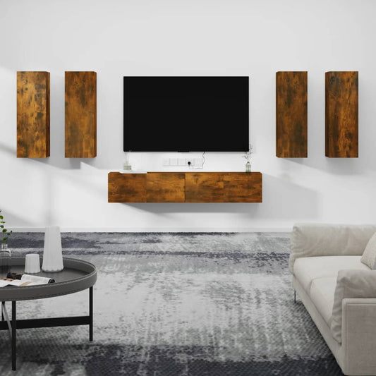 6Dílný Set Tv Skříněk Kompozitní Dřevo