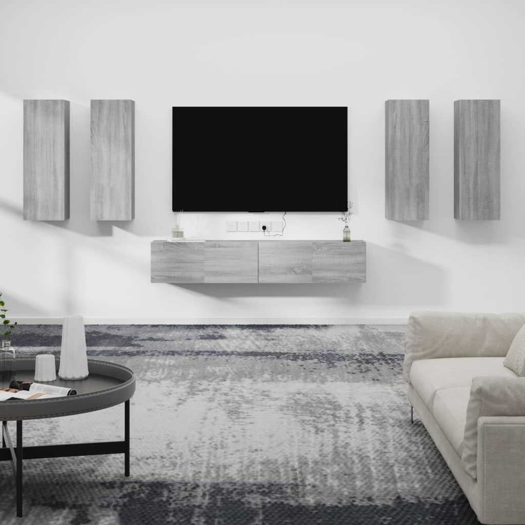 6Dílný Set Tv Skříněk Kompozitní Dřevo