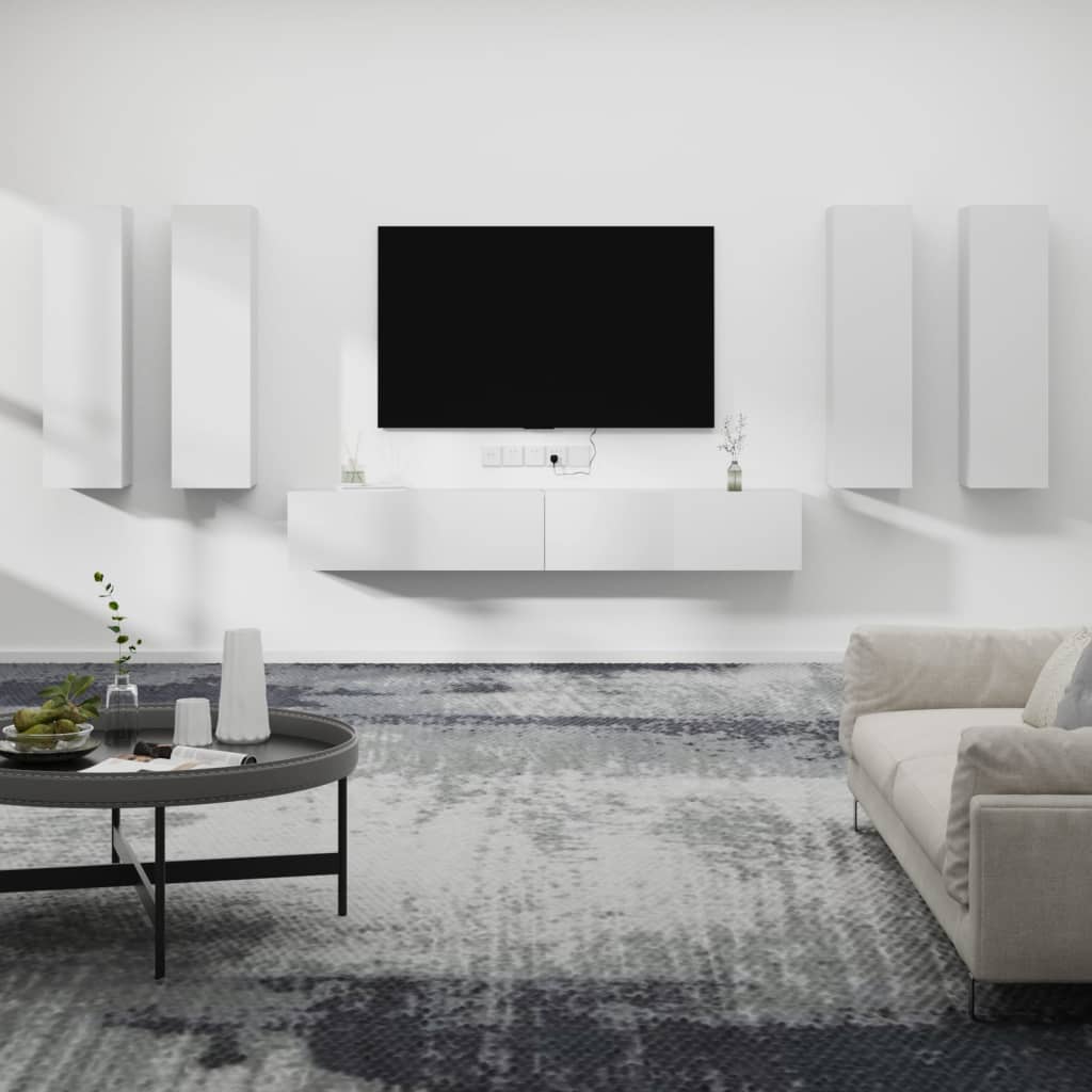6Dílný Set Tv Skříněk Kompozitní Dřevo