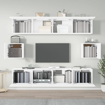 6Dílný Set Tv Skříněk Bílý Kompozitní Dřevo