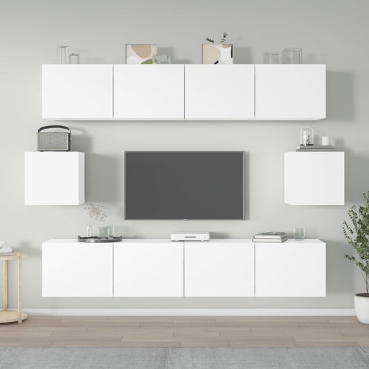 6Dílný Set Tv Skříněk Bílý Kompozitní Dřevo