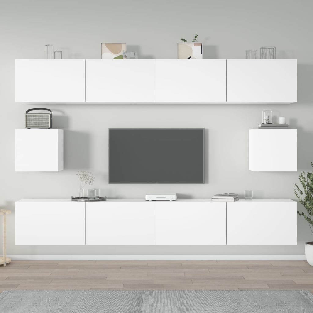 6Dílný Set Tv Skříněk Bílý Kompozitní Dřevo