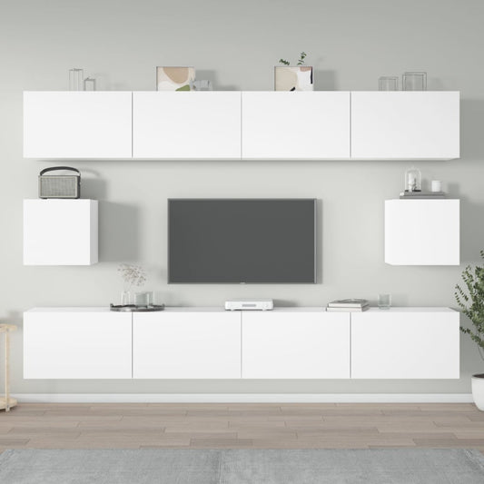 6Dílný Set Tv Skříněk Bílý Kompozitní Dřevo