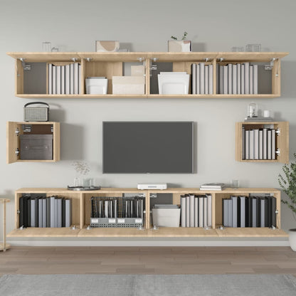 6Dílný Set Tv Skříněk Dub Sonoma Kompozitní Dřevo