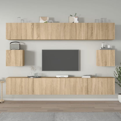 6Dílný Set Tv Skříněk Dub Sonoma Kompozitní Dřevo