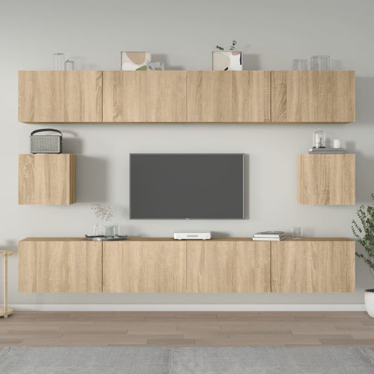 6Dílný Set Tv Skříněk Dub Sonoma Kompozitní Dřevo