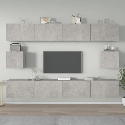 6Dílný Set Tv Skříněk Betonově Šedý Kompozitní Dřevo