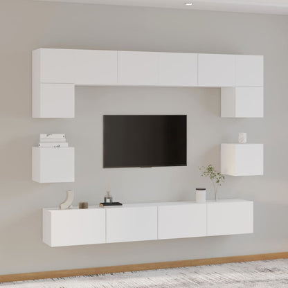 8Dílný Set Tv Skříněk Betonově Šedý Kompozitní Dřevo