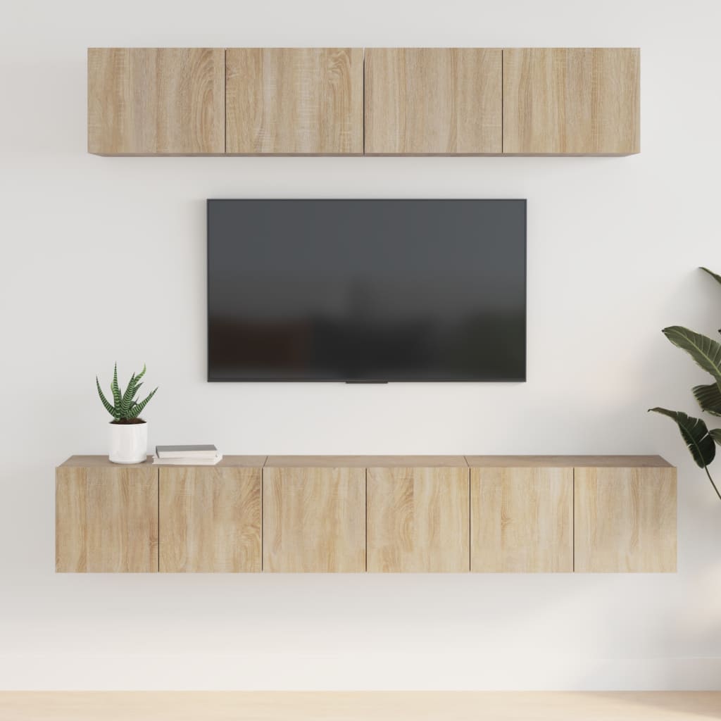5Dílný Set Tv Skříněk Betonově Šedý Kompozitní Dřevo